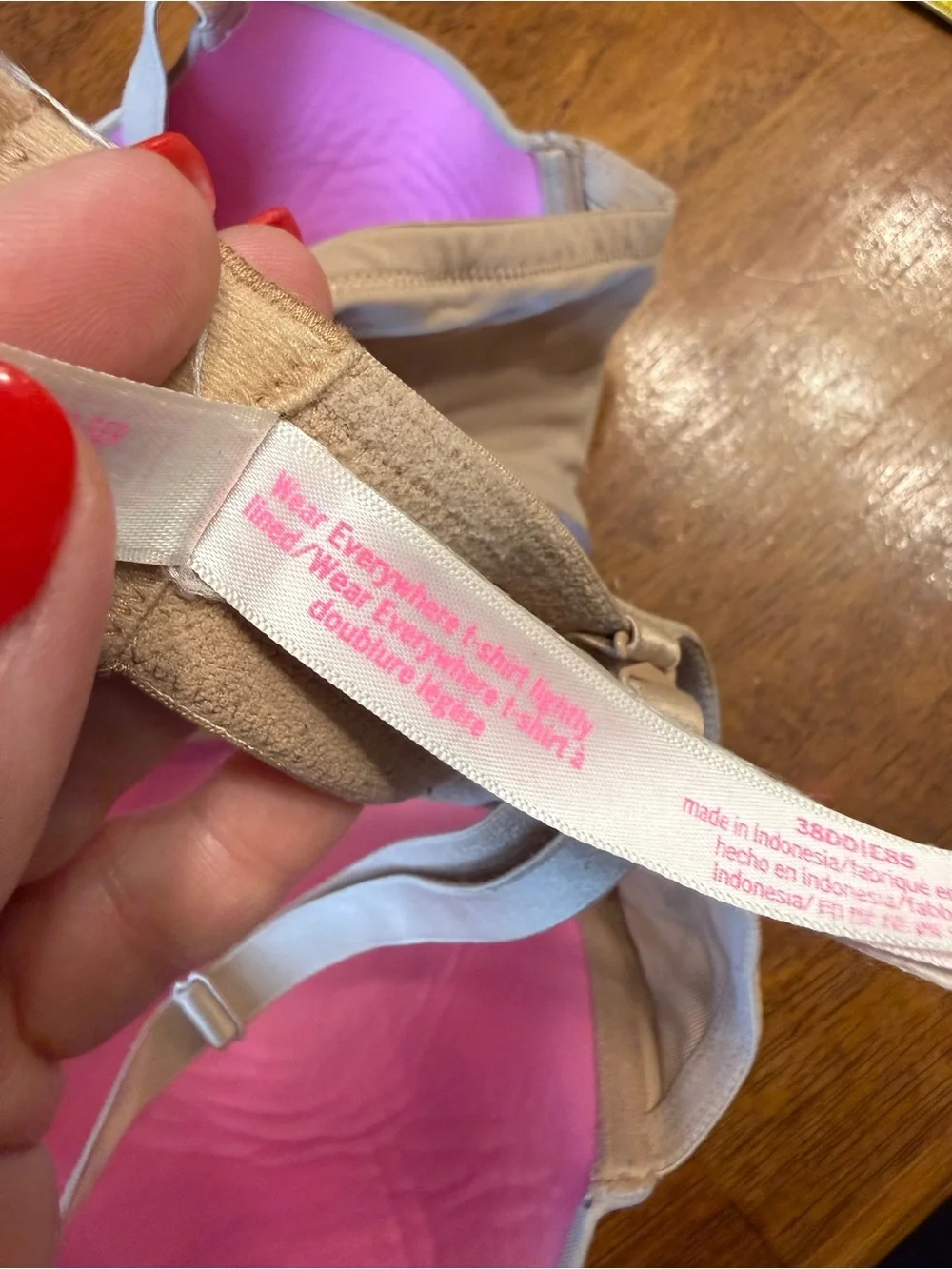 Victoria's Secret PINK Wear Everywhere T-Shirt Bra Lightly Lined Nude Beige 38DD